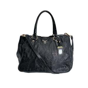 PRADA Black Leather Shoulder Bag